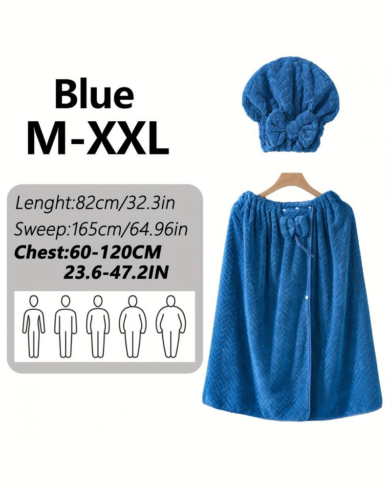 Women‘s Plus Size Bath Skirt & Shower Cap Set