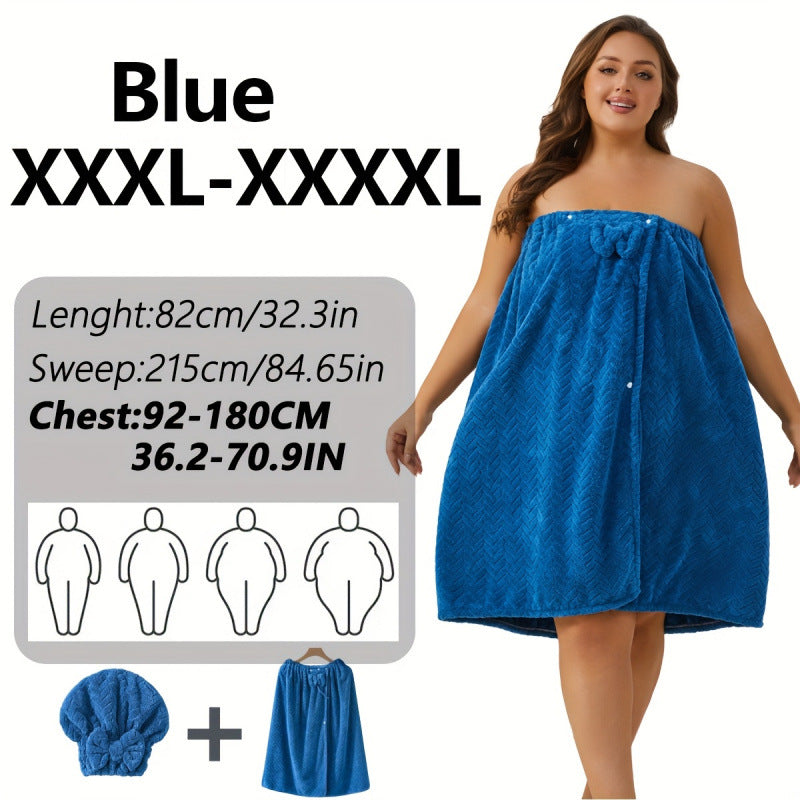 Women‘s Plus Size Bath Skirt & Shower Cap Set