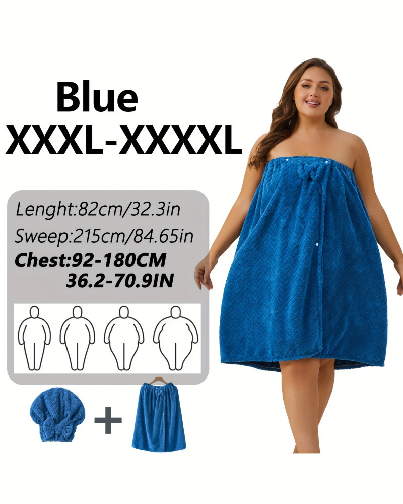 Women‘s Plus Size Bath Skirt & Shower Cap Set