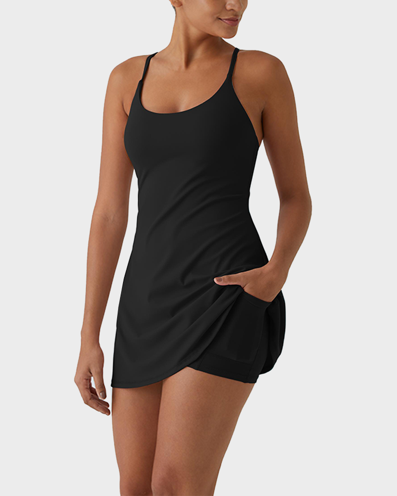 Plush Backless Active Dress Easy Peezy Dance Dress