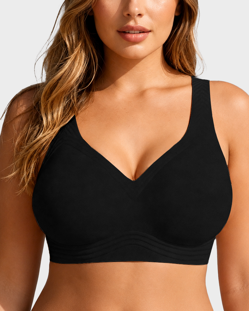 Breathable Seamless Wireless Lightly Lined Full Coverage Plus Size Jelly Bra