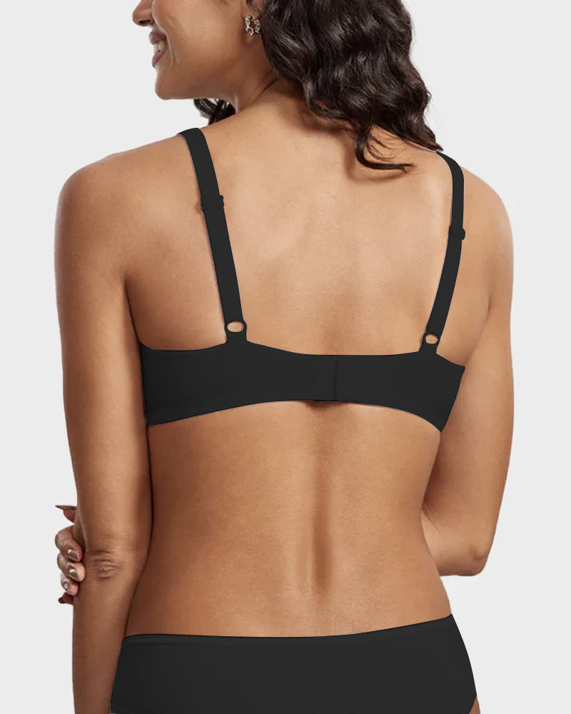 Unlined No Padded Underwired Double Layer Cup Balconette Bra