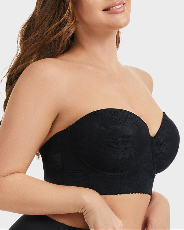 Smooth Lace Longline Strapless Underwire Bra