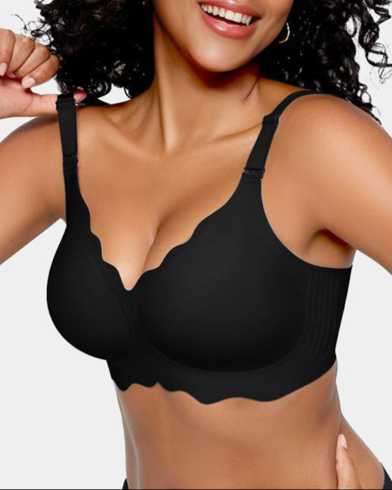 Soft Full Coverage Scalloped Wireless Jelly Bra