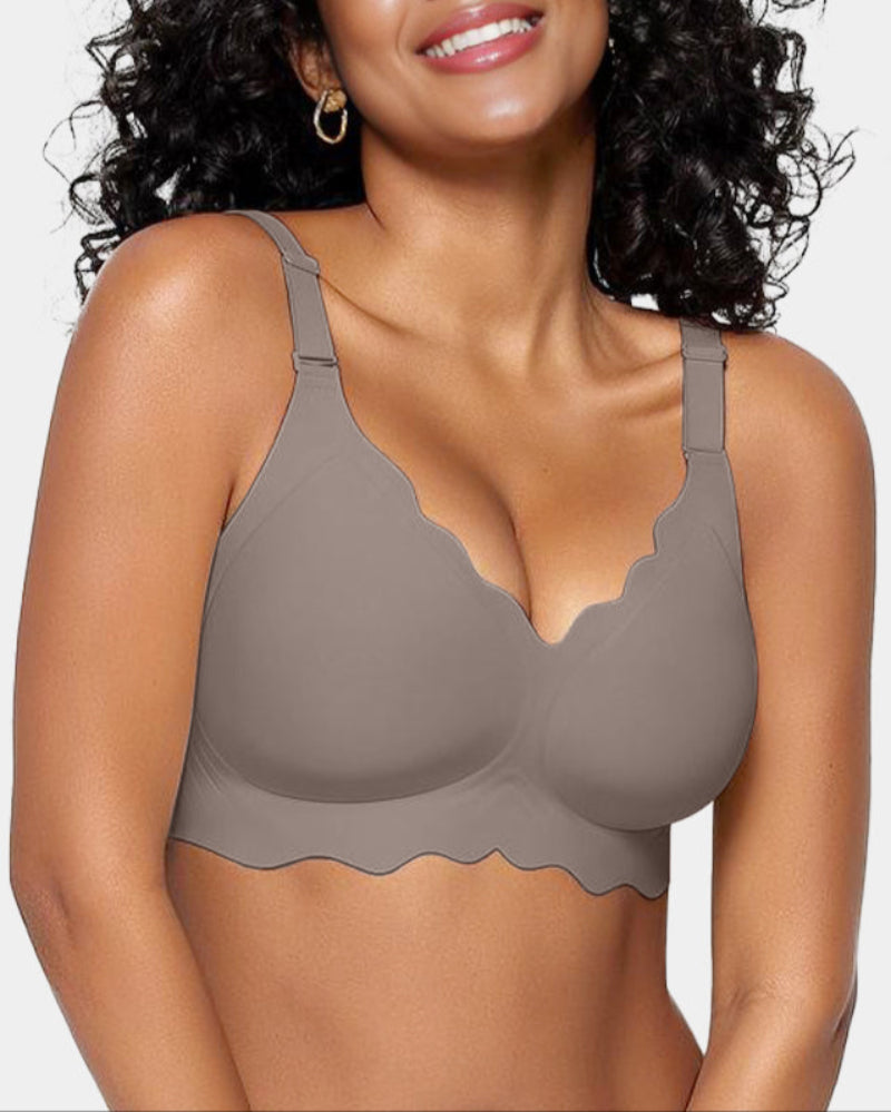 Soft Full Coverage Scalloped Wireless Jelly Bra