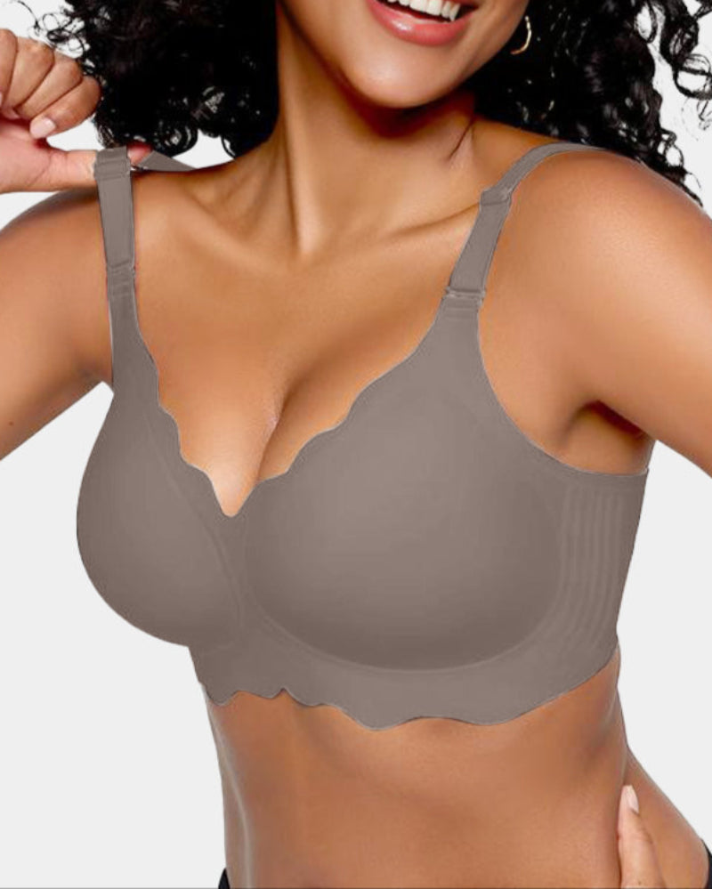 Soft Full Coverage Scalloped Wireless Jelly Bra