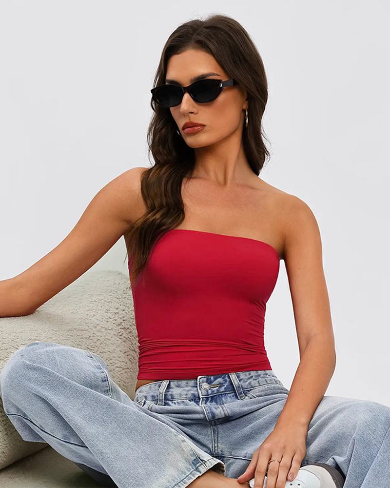 Women's Summer Going Out Double Lined Tube Top