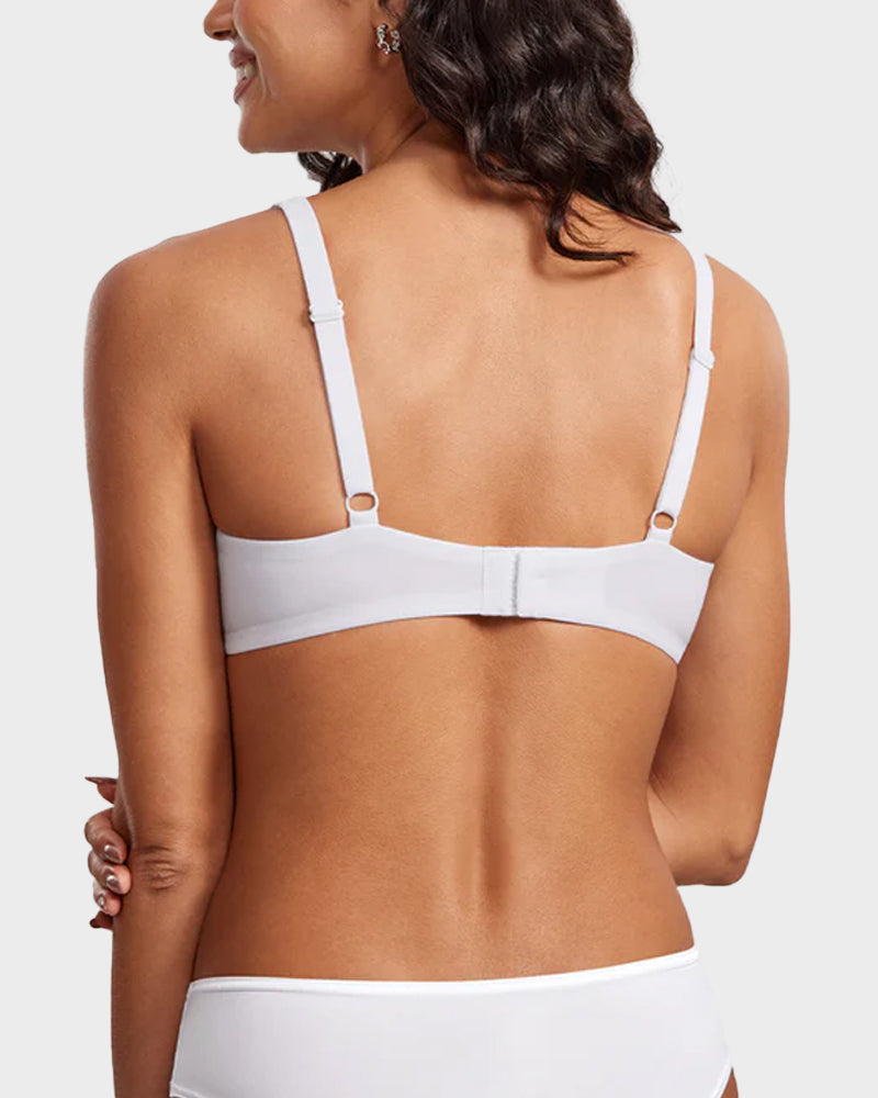 Unlined No Padded Underwired Double Layer Cup Balconette Bra