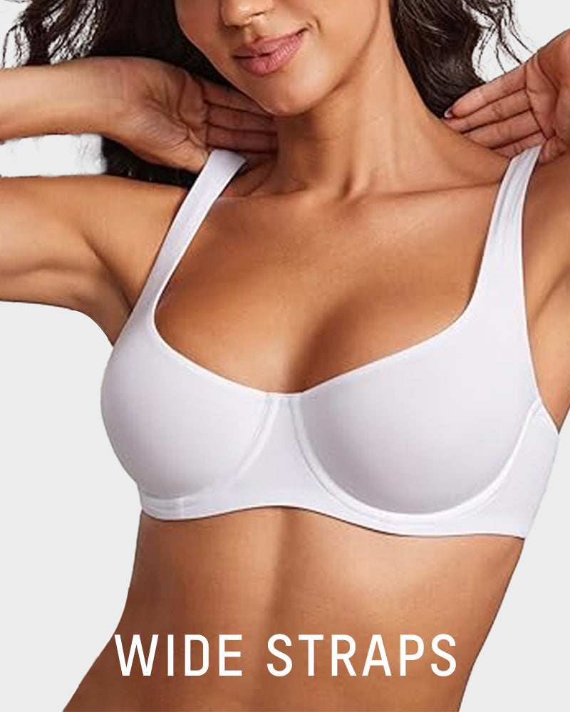 Unlined No Padded Underwired Double Layer Cup Balconette Bra