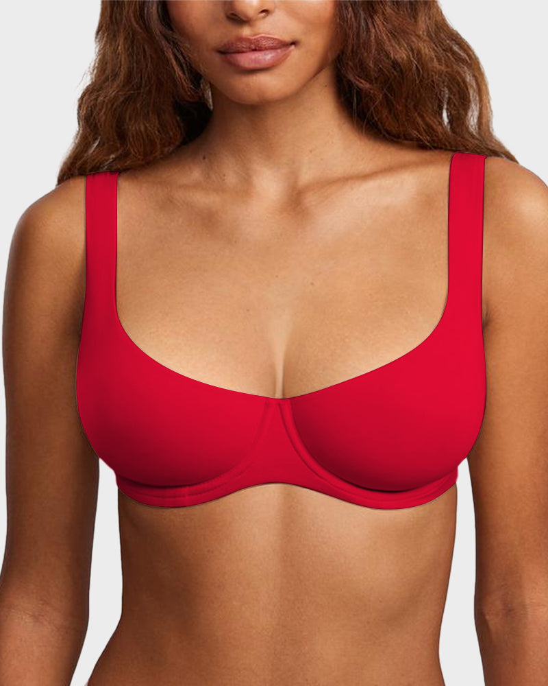 Unlined No Padded Underwired Double Layer Cup Balconette Bra