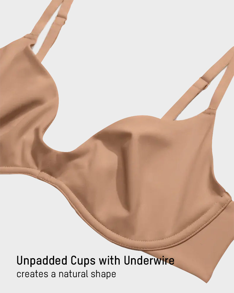 Women's Plus Plunge Unlined Underwire Sexy Demi Balconette Bras