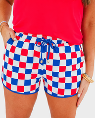 Checkered Drawstring Casual Elastic Waist Comfortable Everyday Chic Shorts