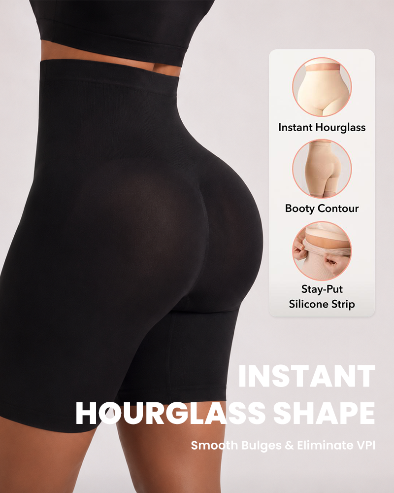 Anti Roll High Waisted Seamless Medium Compression Shapewear Shorts
