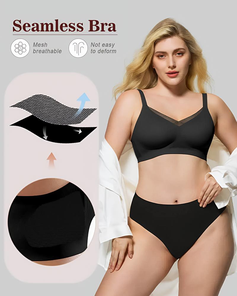 Seamless Wireless Full Coverage Push Up No Underwire Everyday Jelly Bra