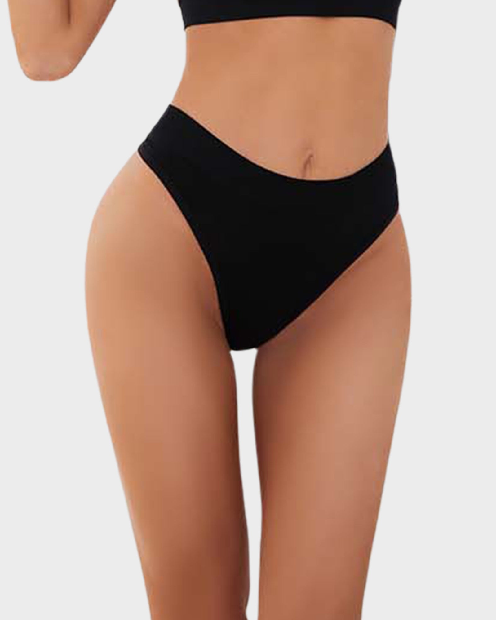 Solid Color Drop Waist Thong Seamless Sport Panties (9 pcs)