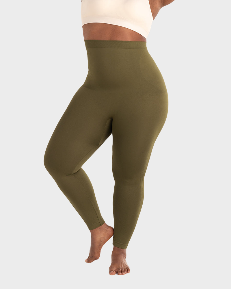 High Waisted Tummy Control Leggings Medium Compression Shaping Yoga Pants