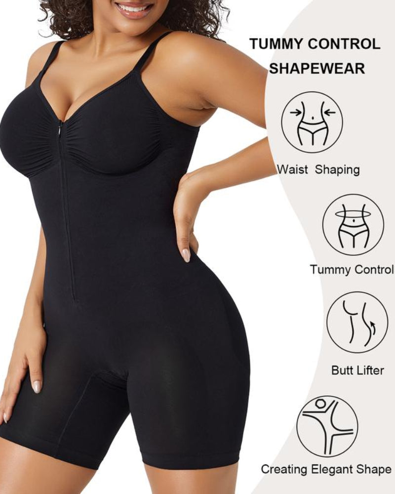Tummy Control Bodysuits Zip-Up Ultra Stretch Shapewear