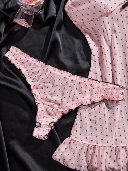 Women's Elegant Polka Dot Pajama Set