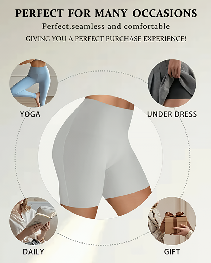 4PCS High Waist Shapewear Shorts for Women Solid Color Sculpting Panties