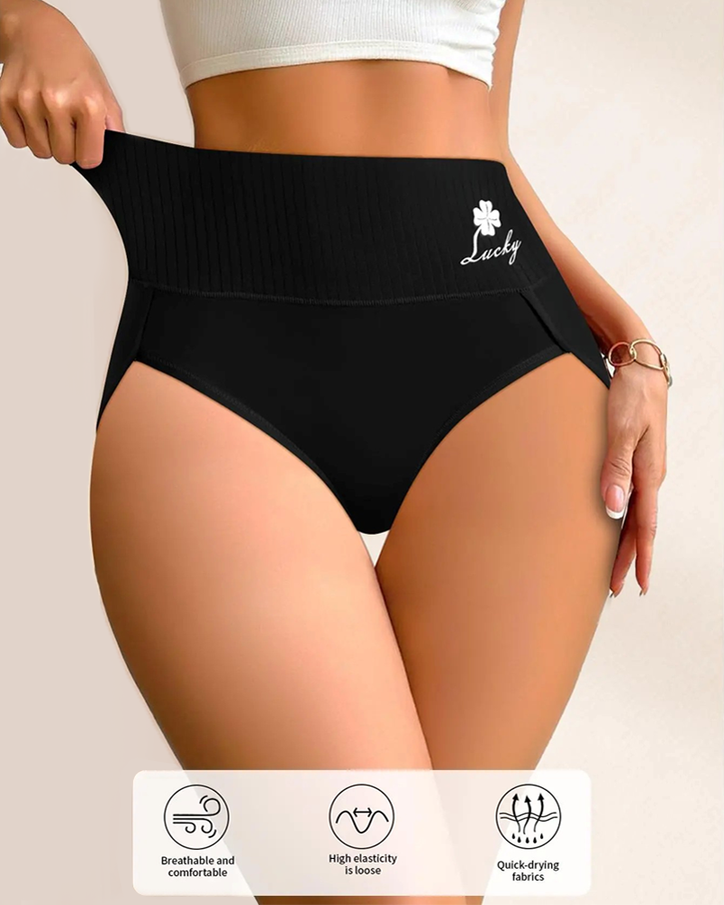 5 Pcs High Elastic Breathable Stretchy Control Panties Soft Women's Underwear