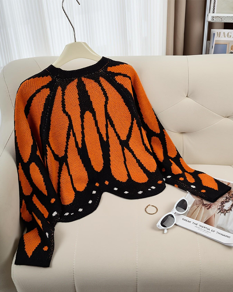 Women's Butterfly Wings V Neck Bat Sleeve Open Front Short Knit Casual Cardigan