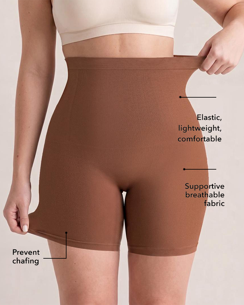 Anti Roll High Waisted Seamless Medium Compression Shapewear Shorts
