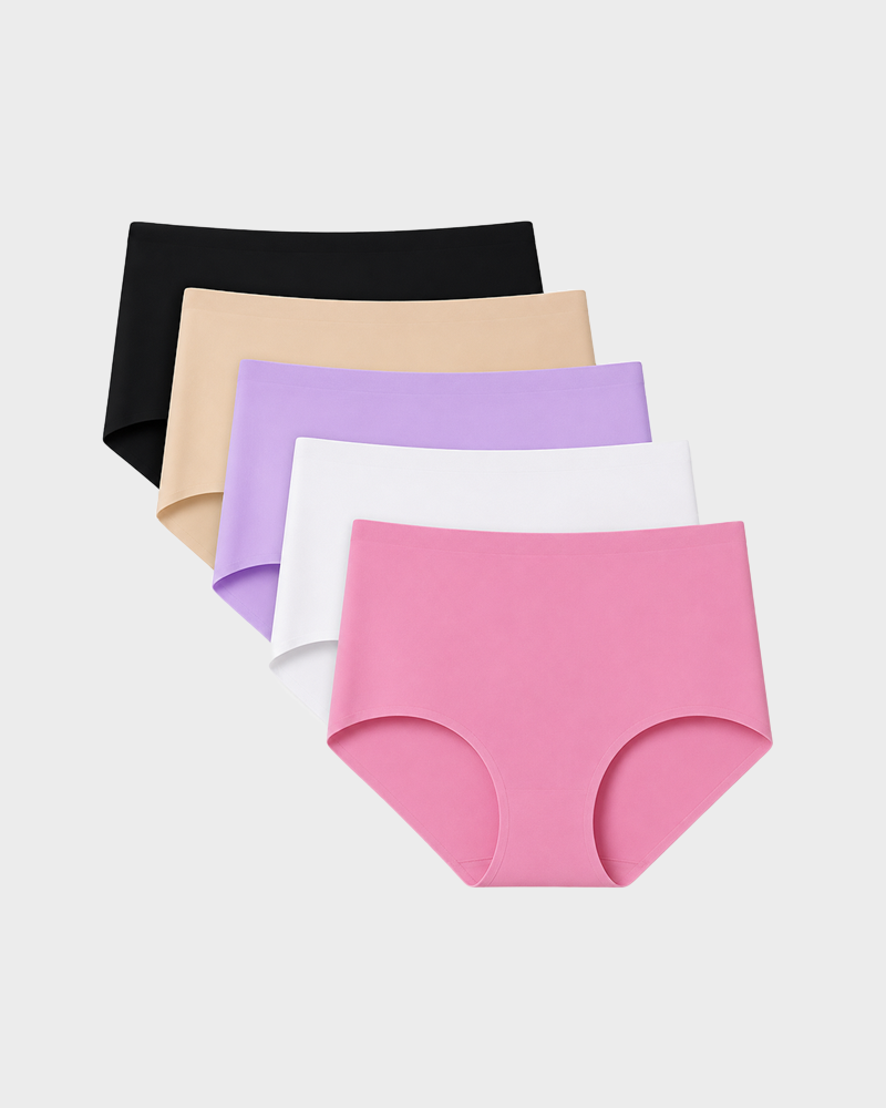 Women's High Waist Seamless No Show Briefs Panties