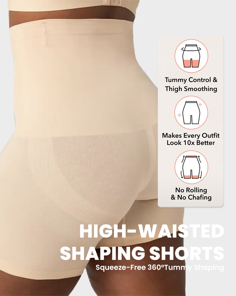 Anti Roll High Waisted Seamless Medium Compression Shapewear Shorts