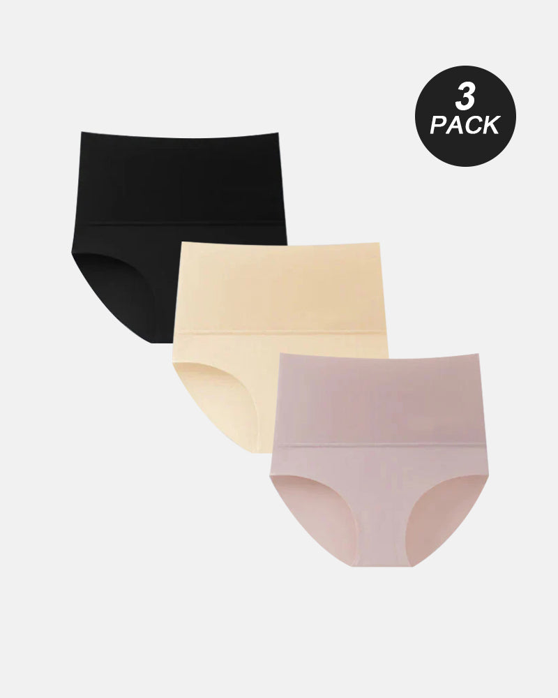 3-Pack High Waisted Thong Tummy Control Briefs