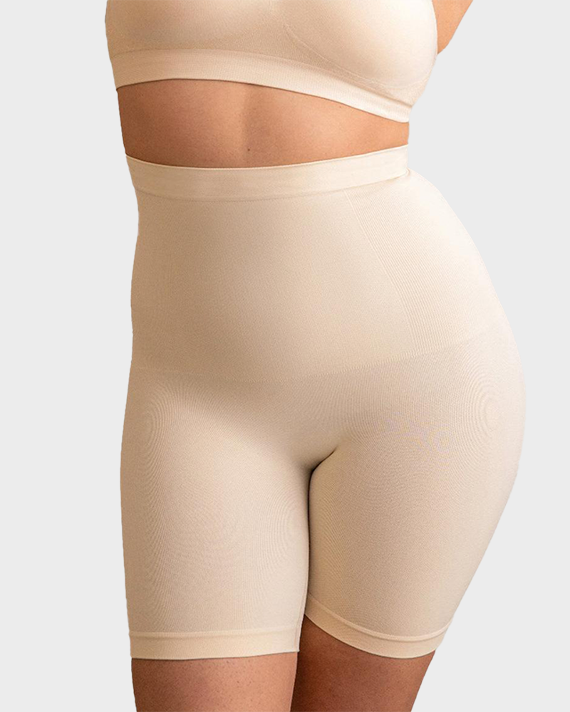 Anti Roll High Waisted Seamless Medium Compression Shapewear Shorts