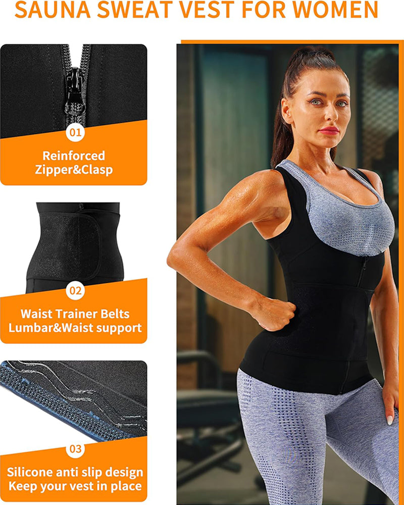 Adjustable Slimming Vest for Women - Tummy Control Sauna Suit