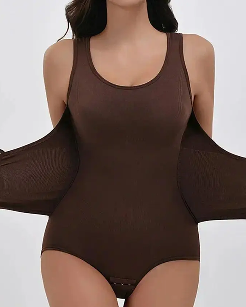 Zipper Bodysuit with Integrated Belt Tummy Control Shapewear for Daily & Posture