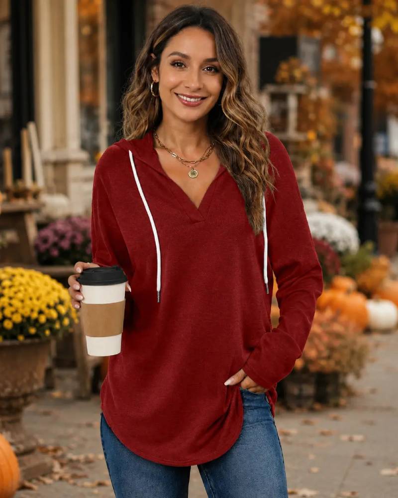 Women's Oversized Long Sleeve Loose Fit Casual Lightweight Pullover Hoodie Top