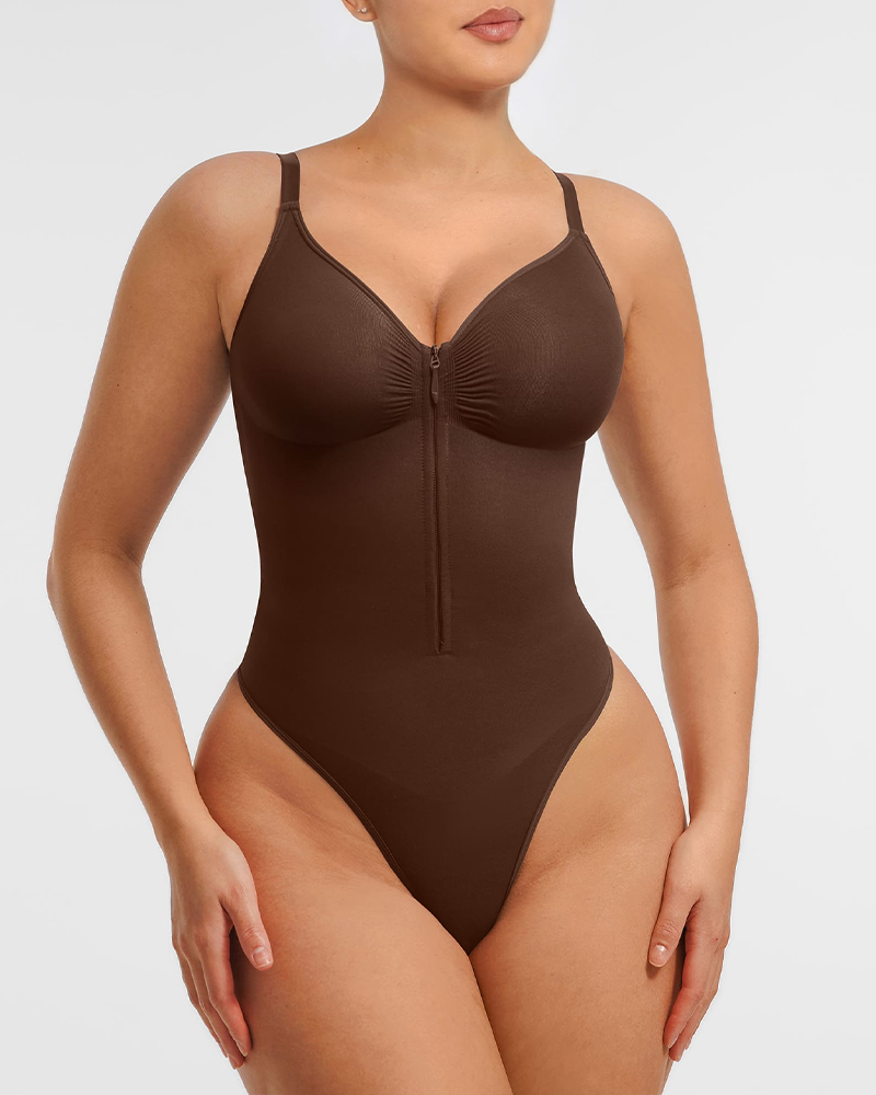 Tummy Control Seamless Zipper Shaping Bodysuit