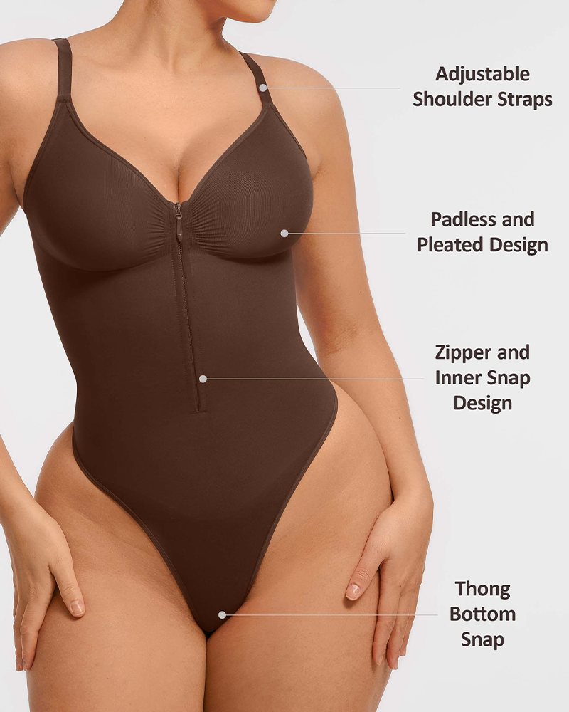 Tummy Control Seamless Zipper Shaping Bodysuit