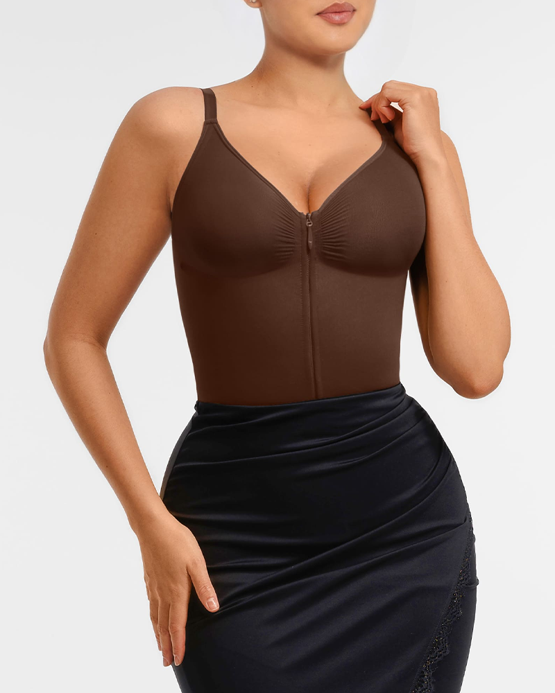 Tummy Control Seamless Zipper Shaping Bodysuit