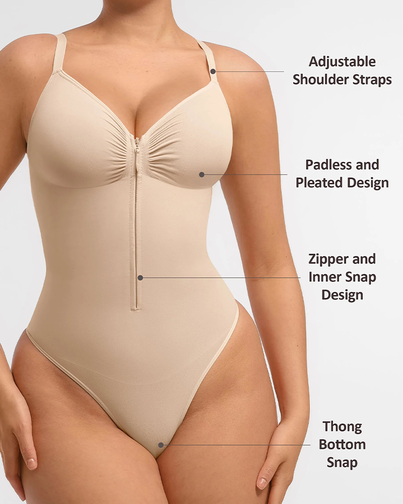 Tummy Control Seamless Zipper Shaping Bodysuit