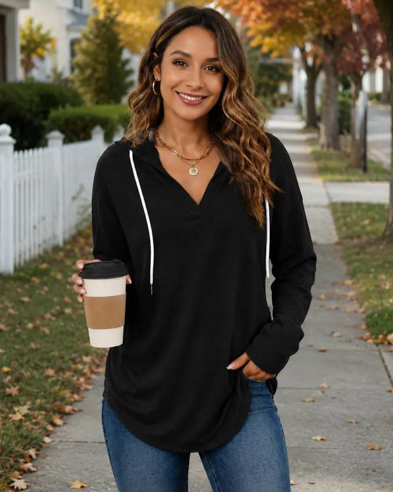 Women's Oversized Long Sleeve Loose Fit Casual Lightweight Pullover Hoodie Top