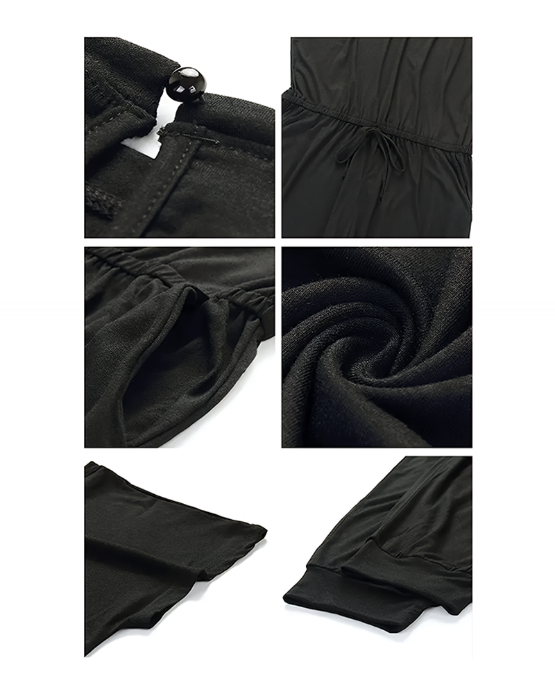 Women's Plus Size Off Shoulder Elastic Waist Loose Minimalist Jumpsuit Casual Lightweight Romper