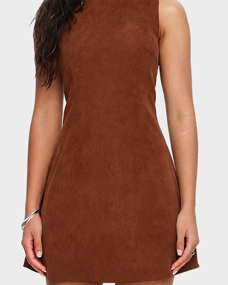 Women's Elegant Solid Sleeveless A Line Mini Dress