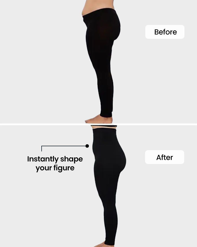 High Waisted Tummy Control Leggings Medium Compression Shaping Yoga Pants