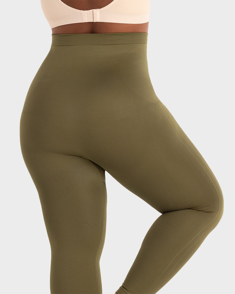 High Waisted Tummy Control Leggings Medium Compression Shaping Yoga Pants