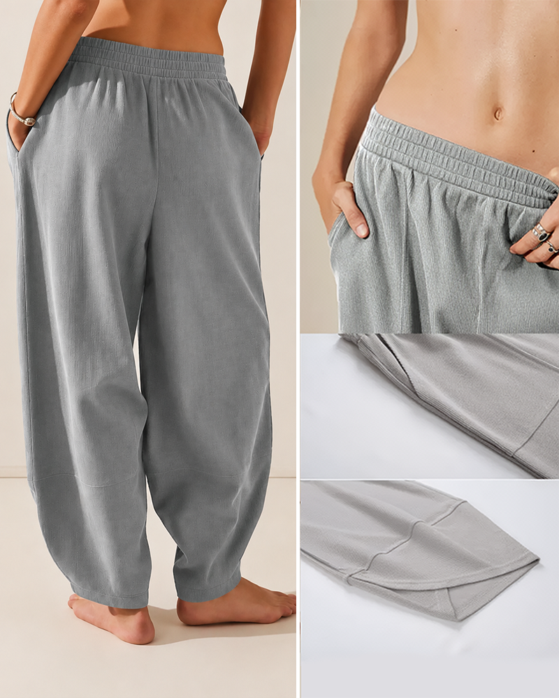 Women's Baggy Wide Leg Palazzo Harem Pants Elastic Waist Casual with Pockets