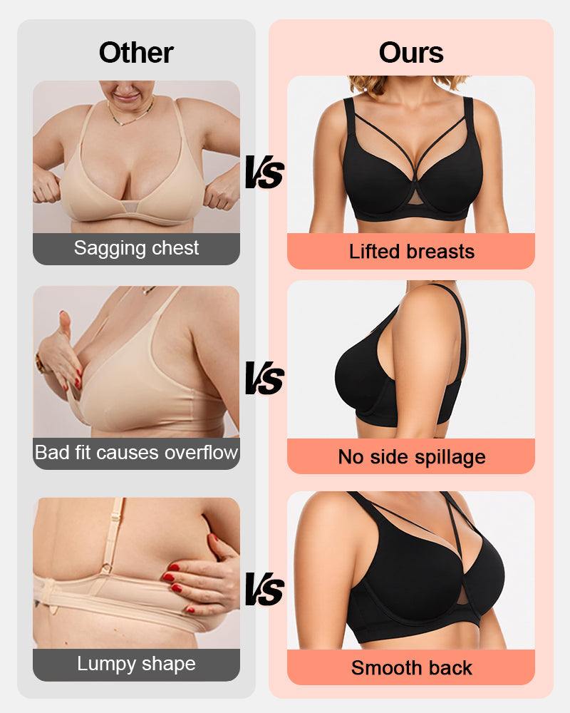 Seamless Push-Up Deep V Bra