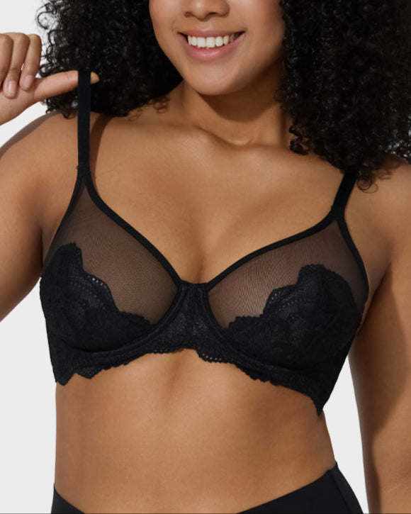 Full Coverage Lace Minimizer Bra-Purple