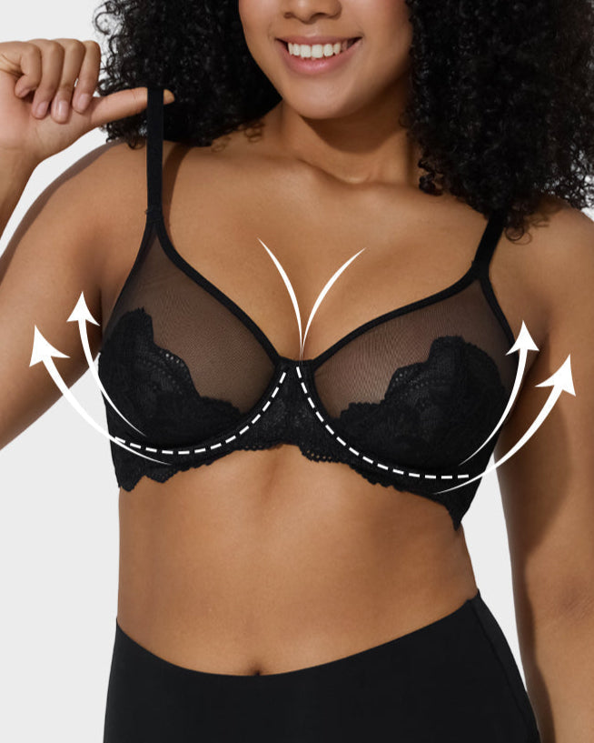 Full Coverage Lace Minimizer Bra-Purple