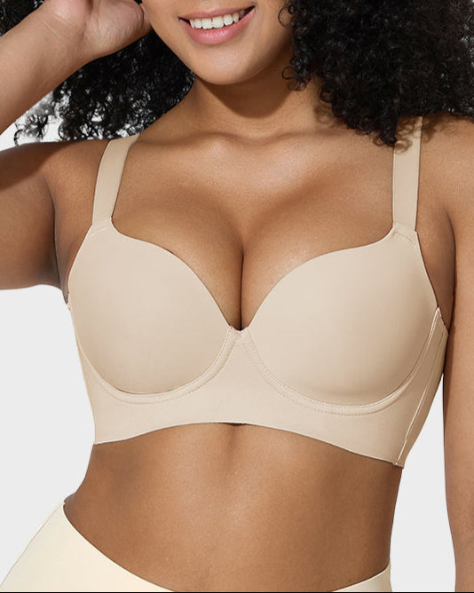 Back Smoothing Push-Up Plunge Bra