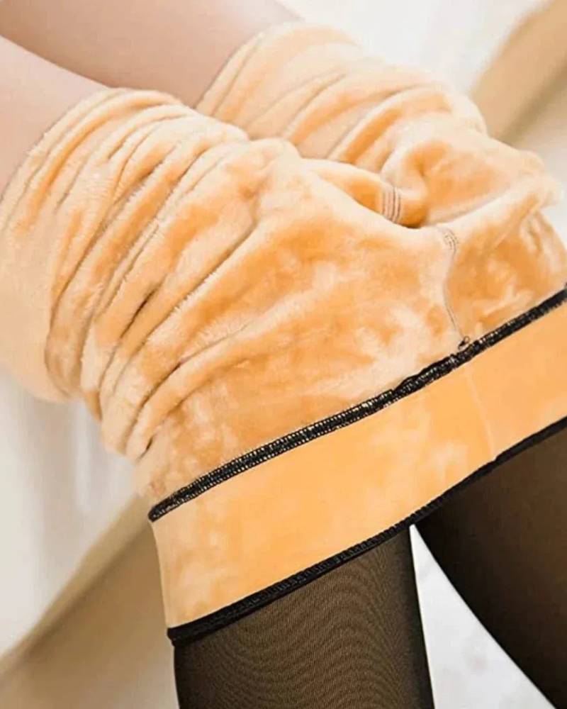 Translucent Fleece Lined Tights For All Skin Tone