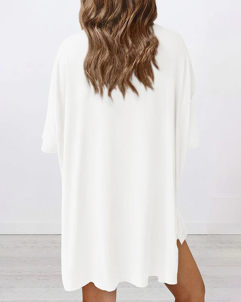 Casual Oversized 2-Piece Lounge Set with Biker Shorts