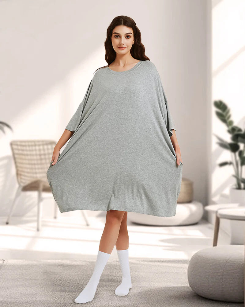 Soft Bamboo Sleepshirt with Pocket Plus Size S-5XL